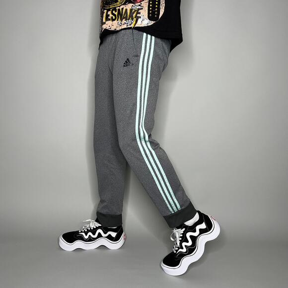 adidas Other - Vintage Y2K Adidas Sweatpants Mens L Slim Soccer Style Fit Grey Cotton Joggers